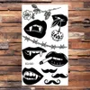 Tattoos Farbige Zeichnung Aufkleber Schwarze Lippen Temporäre Tattoos Für Frauen Männer Realistische Augen Schädel Planet String Fake Tattoo Aufkleber Hand Körper Tatoos Heißer Verkauf SmallL23