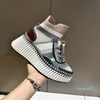 Mulheres de luxo sapatos planos nova cruz amarrado design cores misturadas fundo grosso alta superior lã sapatos casuais moda