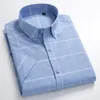 MACROSEA été à manches courtes chemises à carreaux mode hommes d'affaires chemises décontractées formelles 100% coton Slim Fit chemises de grande taille S-8XL 231127