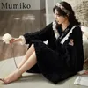 Women's Sleepwear Winter Thick Velvet Nightgowns for Women Plus Size M-4XL Thermal Long Sleep Dress Kawaii Bear Girl Teddy Soft Velvet Nightdress 231127