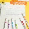 12PCSwaterColor Brush 6pcs Single/Dual Tip Markers Highlighter Double Head Curve Pens Fine Lines Cute Pen For Kids Drawing Scrapbook School Stationery P230427