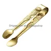 Andra köksverktyg Rose graverade mini Tong Sugar Ice Clip Kök Bar Tool Drop Delivery Home Garden Kitchen, Dining Bar Kitchen Tool DHJ4X