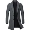 manteau d'hiver pour hommes coupe-vent mélange de laine décontracté simple boutonnage longueur moyenne haut à pois nord