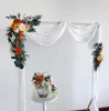 Dekoracyjne kwiaty wieńce 2PC Autumn Wedding Arch Tacdrop ​​Wall Dorta