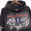 Мужские куртки Vintage Do Old Hellstar Толстовки Спортивные штаны Европейский Американский хип-хоп Уличная одежда Свободные осенне-зимние расклешенные брюки с принтом Пуловеры 231127