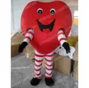 Natal vermelho coração mascote traje de alta qualidade halloween fantasia vestido de festa personagem dos desenhos animados terno terno carnaval unisex outfit publicidade adereços