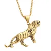 Pendentif Colliers Bijoux De Mode Titane Acier Tigre Collier Pour Hommes Rétro Accessoires En Acier Inoxydable À La Mode Dominatrice Chaîne