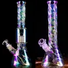 Tall glass Water bong water Pipes Hookahs downstem perc dabber Colorful heady rigs recycler Dab Rigs with 14mm joint