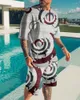 Chándales para hombre, conjunto de moda de verano para hombre, camiseta informal de manga corta con estampado 3D de estilo festivo, pantalones cortos, trajes, ropa para hombre