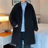 Gabardina para hombre, abrigo de longitud media 2023, estilo japonés, Color sólido, Hong Kong, chaqueta informal holgada coreana para hombre, bonita chaqueta