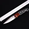 Горячий карманный складной нож A1910 440C Сатиновый лезвие из розового дерева/стальная ручка на открытом воздухе походные походные ножи EDC с нейлоновой сумкой
