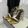 Ultima moda Sensazione metallica Sandali con tacco alto Donna Lussuoso lucchetto dorato Decora tacchi alti Estate Rosa rosso Sandalo cinturino alla caviglia Calzature di fabbrica di scarpe