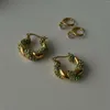Hoop kolczyki modne Luksusowe kołki do uszu Inkrustowane cyrkon 18k oryginalny złoty tytanowy wisiorek stalowy