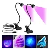 Secadores de uñas LOOTAAN USB Desktop Mini lámpara de uñas portátil con clip flexible LED brillante lámpara UV Máquina secadora de pegamento ajustable para secar esmalte 230428