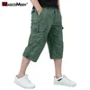 Pants MAGCOMSEN été hommes décontracté Baggy Cargo pantalon multi poches taille élastique réglable bas 3/4 longueur culotte mâle pantalon