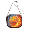 Kvällspåsar Art Bagbasketball 3D Print Fashion Women Crossbody Bag Luxury Handväskor dragkedja axel