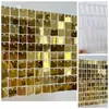 Outros suprimentos para festas de eventos 16pcs Champagne Shimmer Wall Backdrop 3D Sequin Panel Backdrop Art Wall Backgroud Pano Casamento Festa de Aniversário Decoração 231127