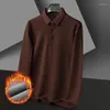 Мужские поло Polo Homme 2023, осень-зима, высший класс, бархатная рубашка, мужские деловые роскошные мужские рубашки, повседневная мужская футболка из толстого флиса