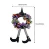 Flores decorativas Chegando a grinalda do Halloween com o chapéu pernas Porta de parede pendurado abóbora Autumns Simulação Props Festival Party Home Decor