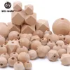 Jouets de dentition Faisons 100pc hêtre hexagone perles de dentition en bois rondes 12-30mm bébé hochet perlé bois bébé dentition jouets en bois 231127