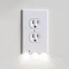 Outlet Wall Plate With LED Night Lights, Guide Light 2 for Outlets LED Light Bar Night Light Electrical Automatic On/Off Sensor Duplex, White USA 110V 120V