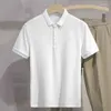 Herenpolo's Revers Zakelijk Poloshirt 2023 Zomer Ijs Zijde Effen Kleur T-shirt Sneldrogend Halve mouwen Met kraag T Voor Mannen