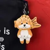 Porte-clés Husky avec couvre-tête Taiyaki, cadeau pour enfants, pendentif en peluche de cochon, décoration de sac à dos, breloques, jouet