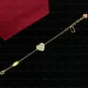 Braccialetti a catena con strass di lusso Braccialetti adorabili stile cuore gioielli per anniversario di matrimonio San Valentino