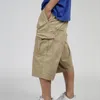 Мужские шорты 3/4 брюки Мужские летняя многоканальная мешковатая грузовая хлопковое хлопковод