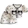 Completi di abbigliamento Ragazze Summer Short Sleeve Shirtskirt Festa coreana Due pezzi Abbigliamento per bambini Abiti Toddler Girl 230427