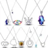 Chains 925 Sterling Silver Me Link Star Blue Palm Sunflower Butterfly Necklace Fit Original Charms Fine Jewelry DIY Women Fashion