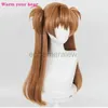 Costumi anime di alta qualità 68 cm lungo Asuka Langley Soryu Cosplay Anime EVA lungo due colori styling parrucca resistente al calore per capelli + un berretto parrucca zln231128