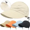 Fisherman Cap Sun Hat قابلة للطي واسعة الحافة حماية أشعة الشمس القبعات الصيف تجفيفها السريعة.