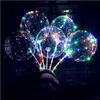 Décoration de fête décorative Bobo Ball LED ligne avec bâton vague chaîne ballon éclairer pour Noël Halloween anniversaire maison Dhcw5