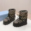 Designerskie buty śniegowe nylonowe buty narciarskie gabardine buty kobiety luksusowe grube zimowe najwyższej jakości ciepłe botki futra botki botki
