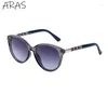 Sunglasses Vintage Round Women 2023 Fashion Cat Eye Sun Glasses For Ladies Gradient Shades UV400 Big Frame Sunglass