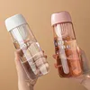 Water Bottles 600/700ML Water Bottle Summer Water Cup with Medicine Box Gym Sports Leak-proof Plastic Cup Large Capacity Drinking Bottle 230428