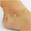 Anklets Sandaler för bröllopskor Sandel Ankletkedja Test Stretch Gold Toe Ring Beading Bridal Bridesmaid smycken Drop Delivery Jewel Dhfam