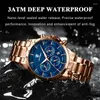 POEDAGAR Luxe Roestvrij Staal Rose Goud Blauw Quartz Horloge Heren Militair Waterdicht Lichtgevende Chronograaf Relogio Masculino