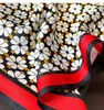 Scarves Flower Print 100 Real Silk Square Scarf Women Hijab Shawl Headband Hairband Designer Poncho Vintage Neckerchief Female Bandana J230428