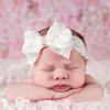Akcesoria do włosów urodzone koronki kwiat bownot opaska na głowę dziewczynka diamentowy perłowy koralik bokbum włosów niemowlę małe białe dzieciak