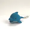 100Pcs Led Cute Dolphin Keychain Light With Sound Animal Doll Keyrings Children Party Gift Toy BackPack Pendants Lamp