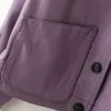 Fur Lautaro giacche in pelle finta viola autunno per donne lancia spalla a maniche lunghe bottoni di tasche neri casual coreano moda 2021