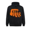 Sweats à capuche pour hommes Pull à capuche orange mécanique pour hommes Un grand coton de base imprimé mignon vêtements Kawaii