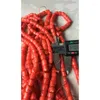 Pendant Necklaces 8.5-12mm NATURAL Thi Slice Orange Coral Nelace For Women 25" Long