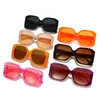 Sonnenbrille SHAUNA Fashion Polygon Square Frauen Orange Rosa Farbtöne UV400 Männer Gradient Sonnenbrille