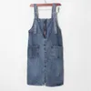 Casual Dresses 2023 Jean Women Spring Summer Pockets Solid Spaghetti Strap Denim Midi Dress Ladies Preppy Style Clothes