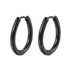 Hoop Earrings Stainless Steel Silver Plated Punk Hiphop Simple Earring For Women Men Party Jewelry Gift E1268