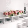مزهريات واضحة مستطيل أكريليك مزهرية مع غطاء عشاء الزفاف مائدة الأزهار مركزية Morden منخفضة سطح المكتب ديكور المنزل 230428