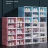 Bins Transparent Box Set s Organizers Boxes Plastic Foldable Home Storage Case Stackable Combined Shoe Cabinet W0428